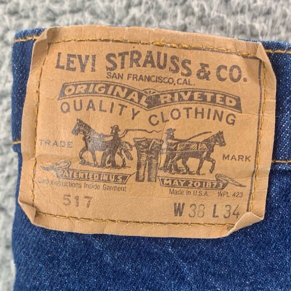 Vintage Levi’s 517 Blue Jeans 20517-0217 Orange Tab Made In USA Men's  Size: 38 - Picture 8 of 16